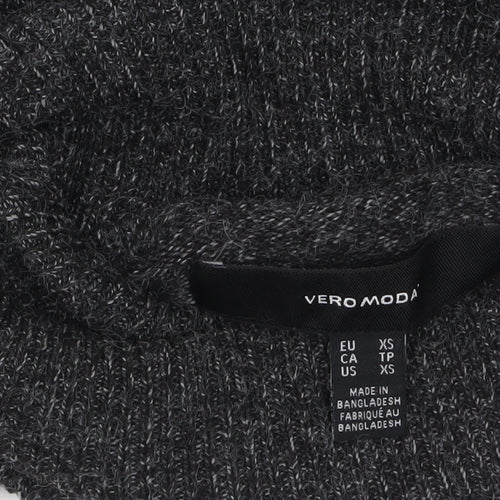 Vero Moda Womens Grey Roll Neck Long Sleeve Chunky Knit Jumper XS