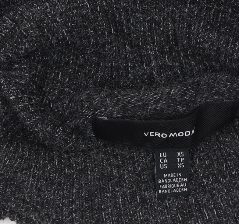 Vero Moda Womens Grey Roll Neck Long Sleeve Chunky Knit Jumper XS