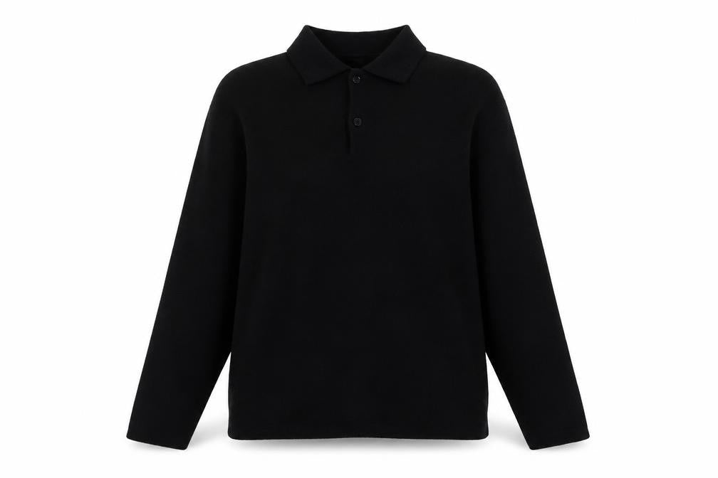 Zara Women Black Collared Long Sleeve Henley Jumper Size 12