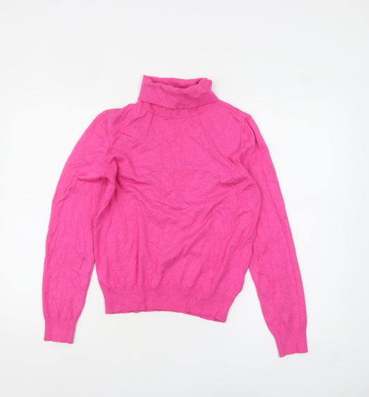 Marks and Spencer Women’s Pink Roll Neck Jumper Size 10