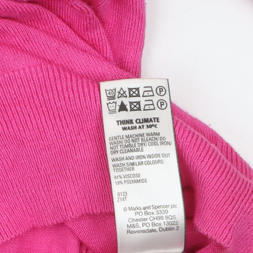 Marks and Spencer Women’s Pink Roll Neck Jumper Size 10