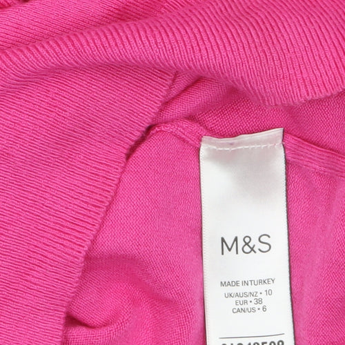 Marks and Spencer Women’s Pink Roll Neck Jumper Size 10