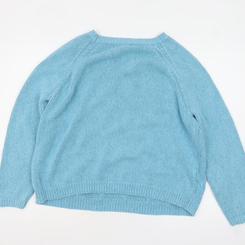 Marks and Spencer Women's Blue Cable-Knit Jumper Size 22