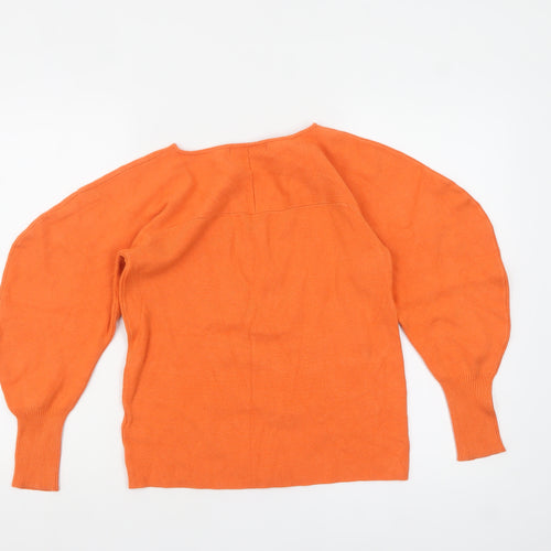 Next Women’s Orange Long Sleeve Square Neck Knitted Jumper Size 12