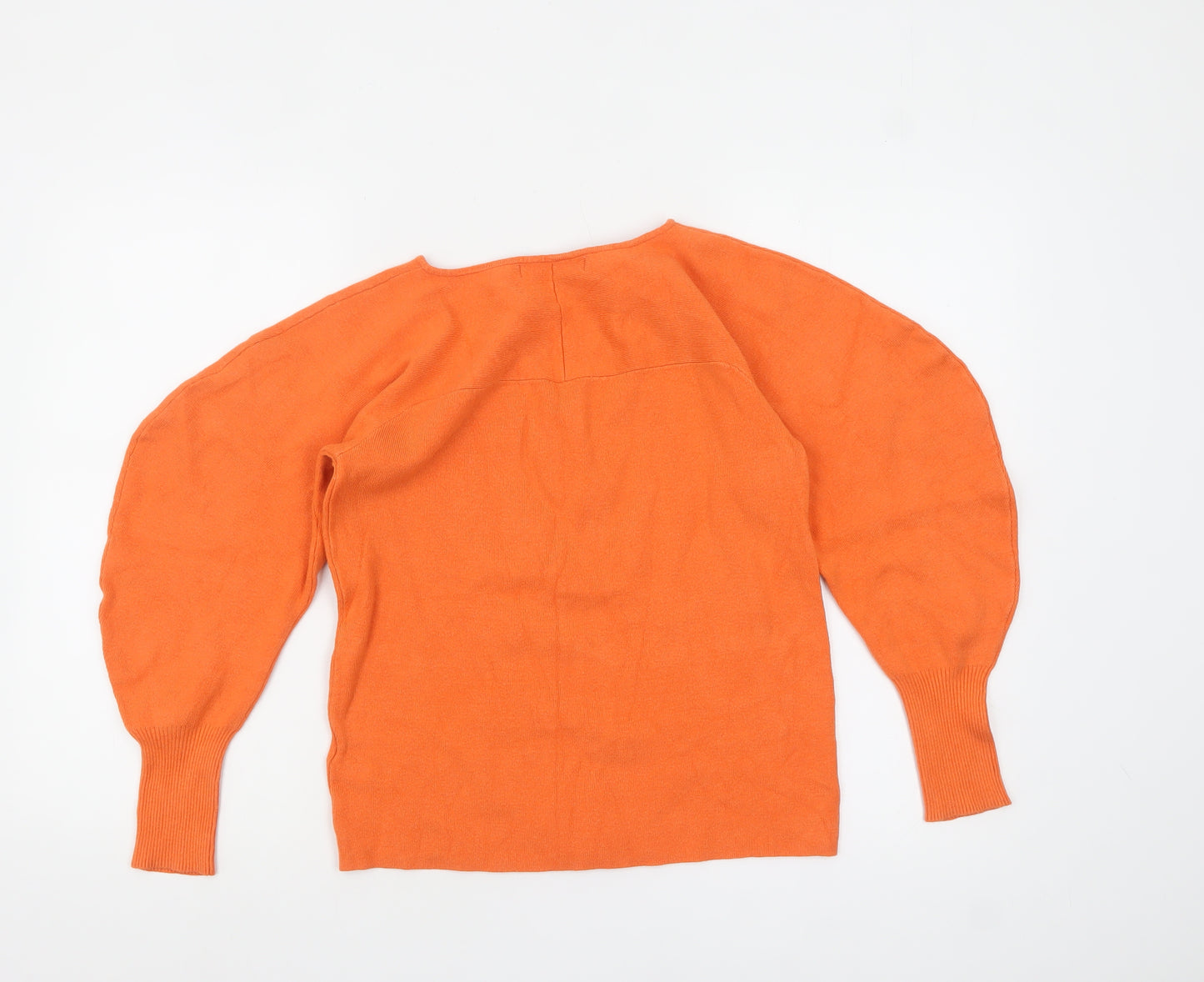 Next Women’s Orange Long Sleeve Square Neck Knitted Jumper Size 12