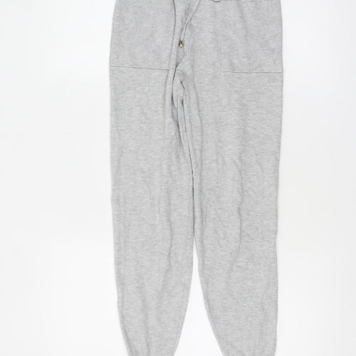 Oasis Women Grey XS Knit Jogger Trousers with Drawstring Waist