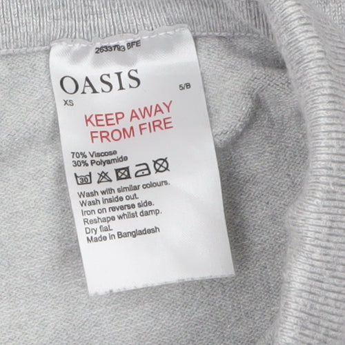 Oasis Women Grey XS Knit Jogger Trousers with Drawstring Waist