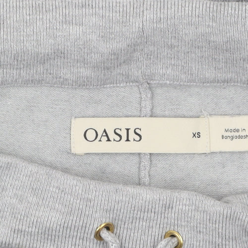 Oasis Women Grey XS Knit Jogger Trousers with Drawstring Waist