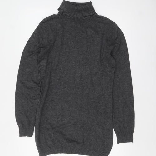 Laura Scott Women's Grey Roll Neck Long Sleeve Knit Jumper Size 16