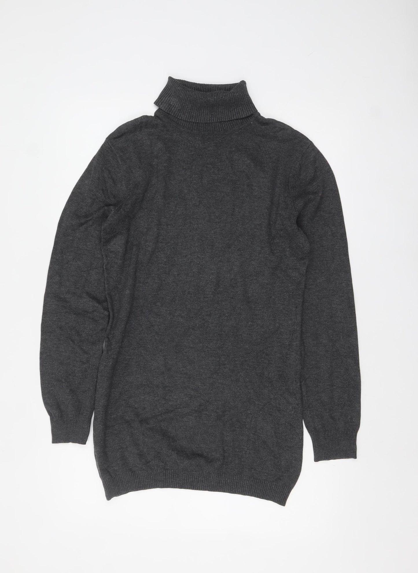 Laura Scott Women's Grey Roll Neck Long Sleeve Knit Jumper Size 16