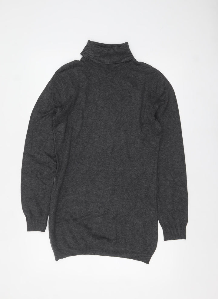 Laura Scott Women's Grey Roll Neck Long Sleeve Knit Jumper Size 16