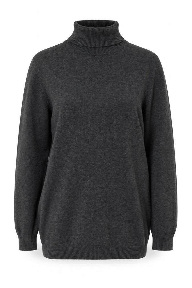 Laura Scott Women's Grey Roll Neck Long Sleeve Knit Jumper Size 16