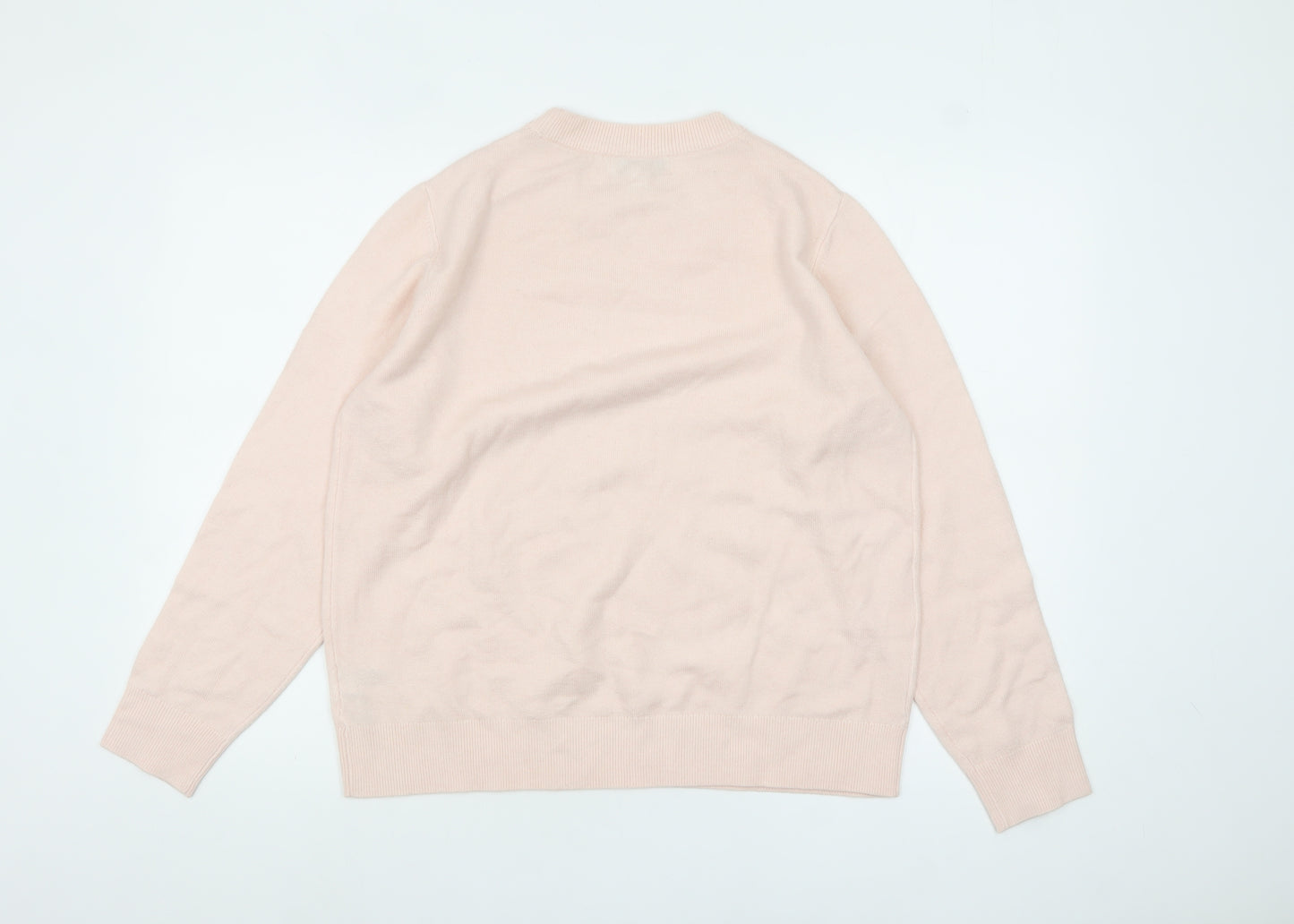 Marks and Spencer Womens Pink Crew Neck Wool Blend Jumper M