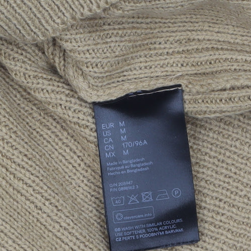 H&M Women Beige Roll Neck Knit Pullover Jumper Size M