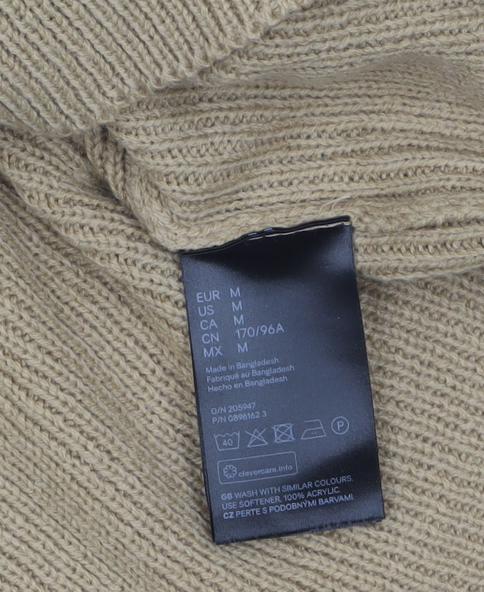 H&M Women Beige Roll Neck Knit Pullover Jumper Size M