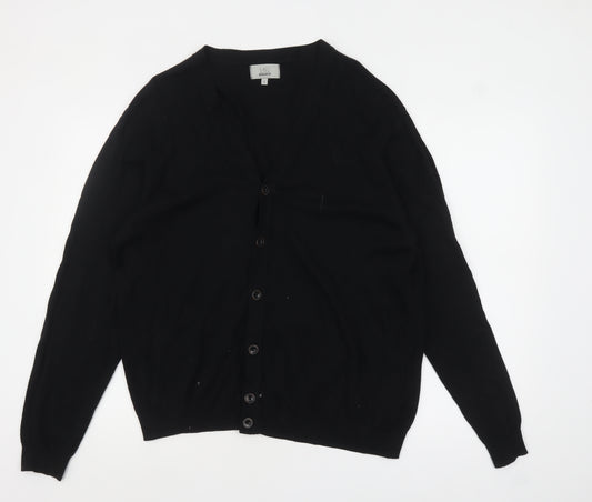 Marks and Spencer Mens Black Large Regular Fit Cotton Blend Cardigan