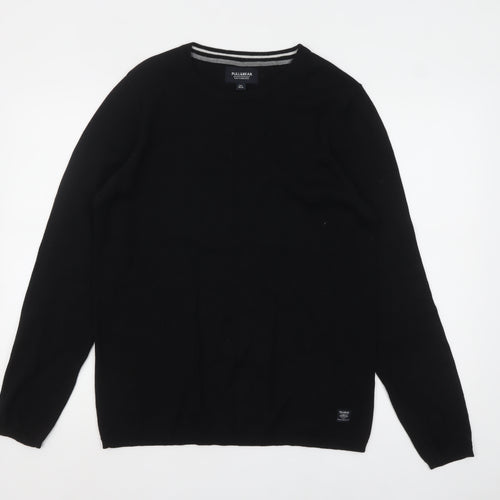 Pull&Bear Men’s Black Cotton Crew Neck Jumper Size L