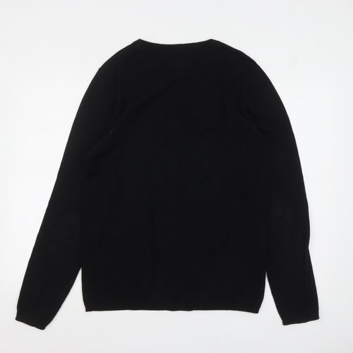 Pull&Bear Men’s Black Cotton Crew Neck Jumper Size L