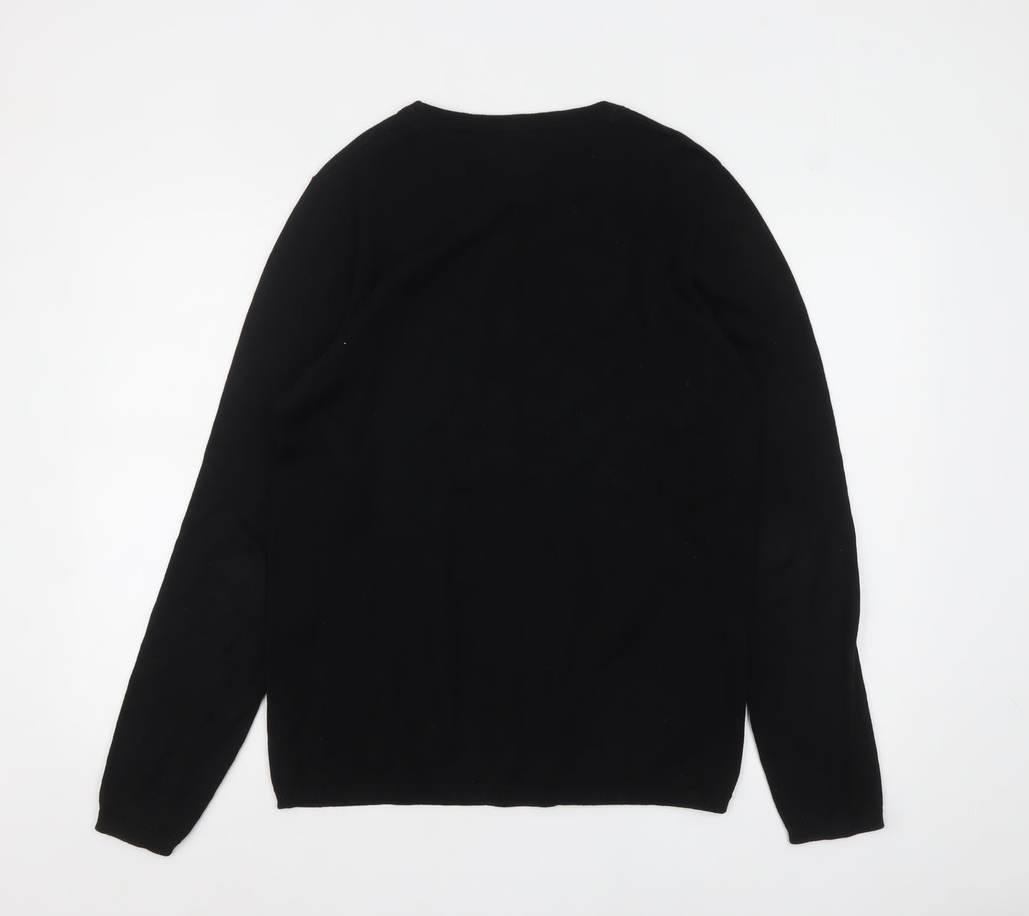 Pull&Bear Men’s Black Cotton Crew Neck Jumper Size L