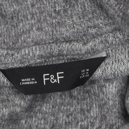 F&F Women’s Grey High Neck Knit Pullover Jumper Size 18
