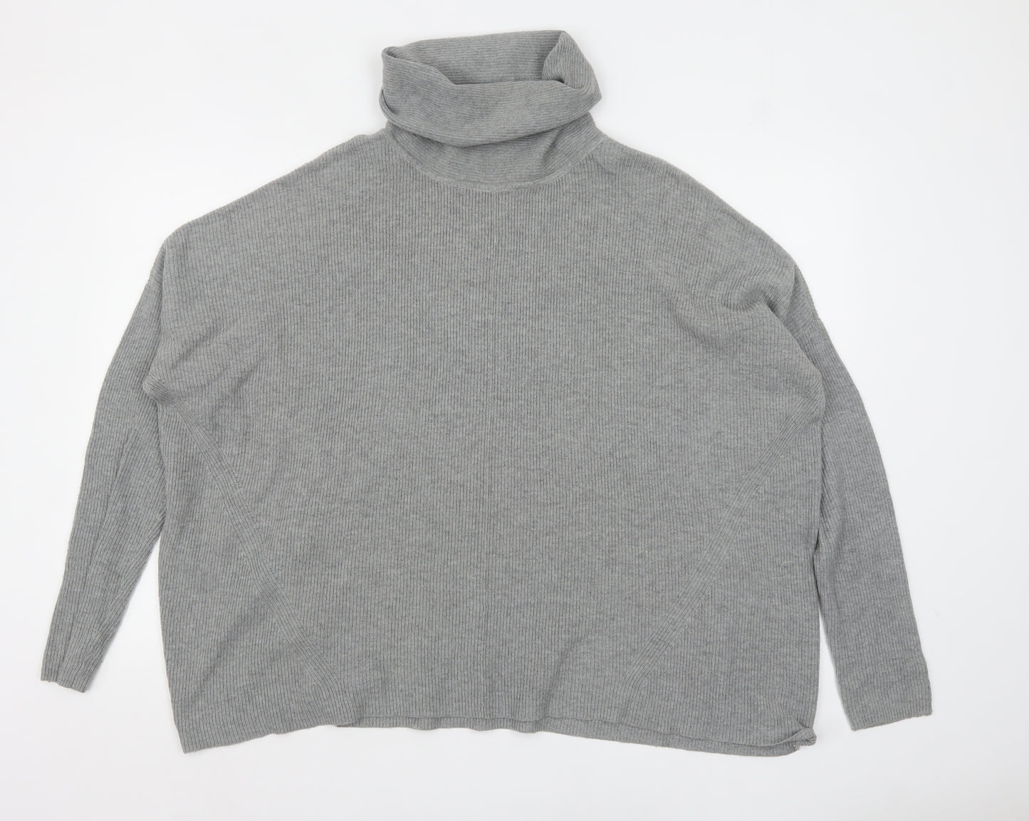 Warehouse Women Grey Roll Neck Long Sleeve Knit Jumper Size 12