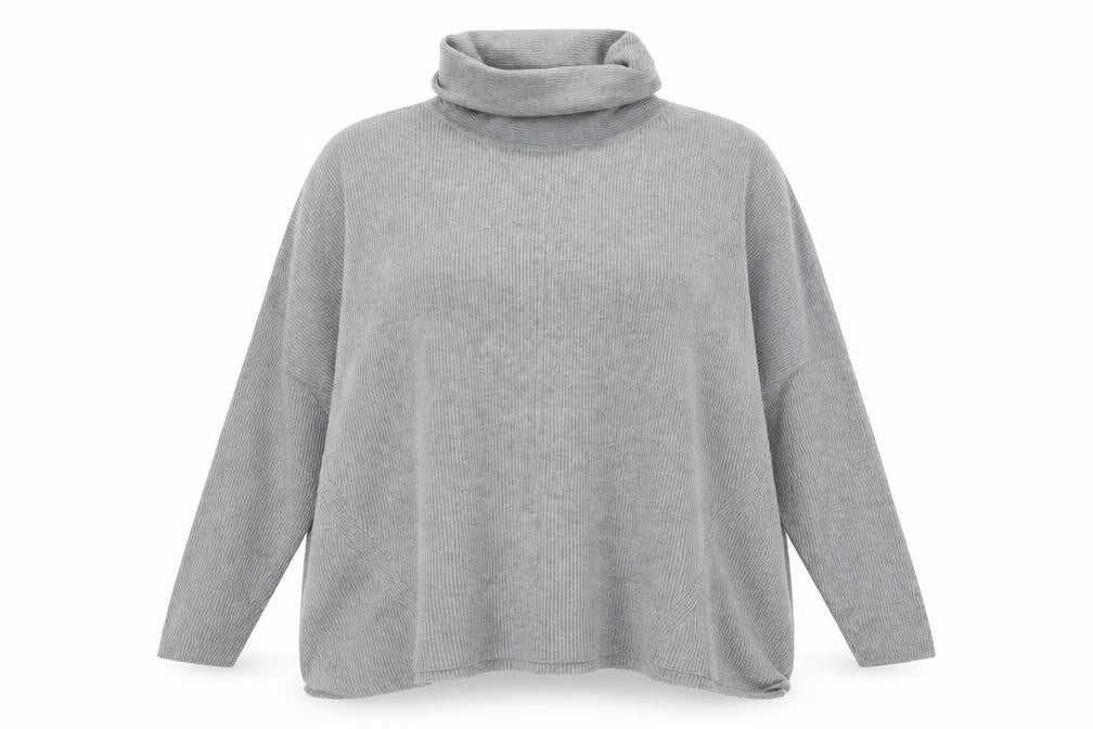 Warehouse Women Grey Roll Neck Long Sleeve Knit Jumper Size 12