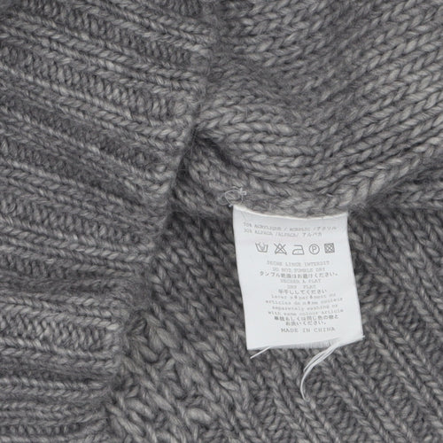 Le Mont St Michel Womens Grey Cable-Knit Acrylic Alpaca Jumper M