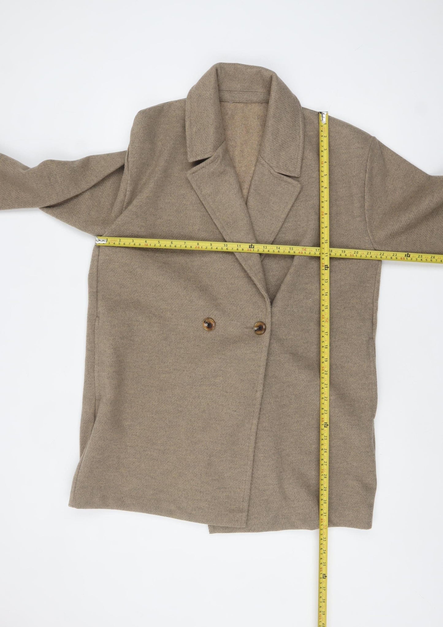 Tu Women’s Beige Mid-Length Overcoat Size 14 Buttoned Classic Style