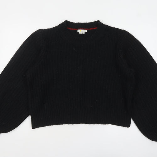 Boden Women's Black Chunky Knit Crew Neck Pullover Jumper Size L