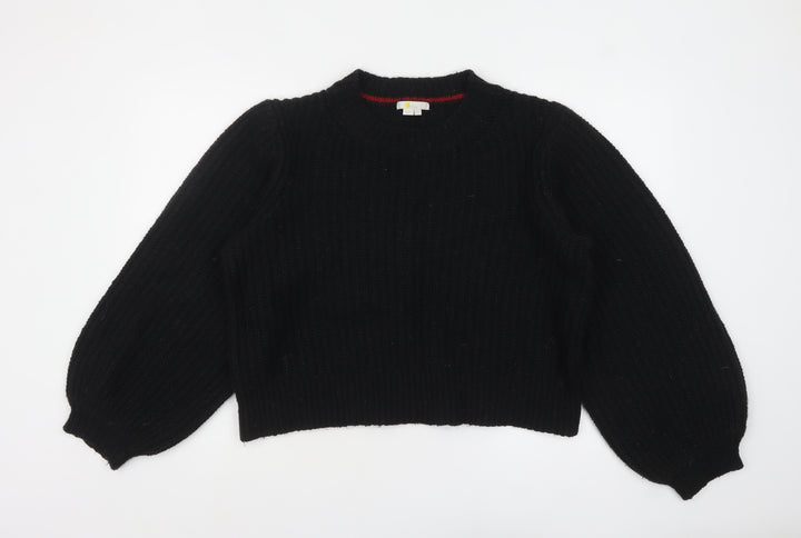Boden Women's Black Chunky Knit Crew Neck Pullover Jumper Size L