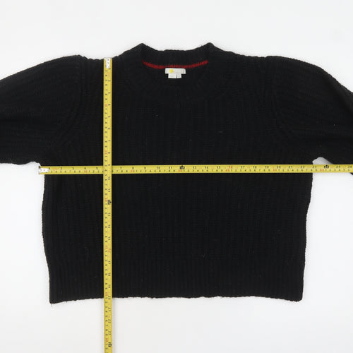 Boden Women's Black Chunky Knit Crew Neck Pullover Jumper Size L