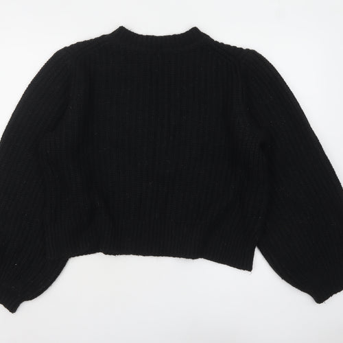 Boden Women's Black Chunky Knit Crew Neck Pullover Jumper Size L
