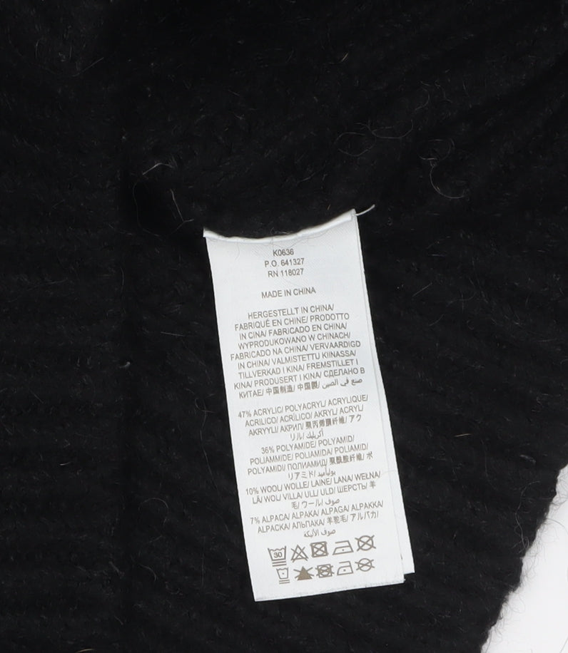Boden Women's Black Chunky Knit Crew Neck Pullover Jumper Size L