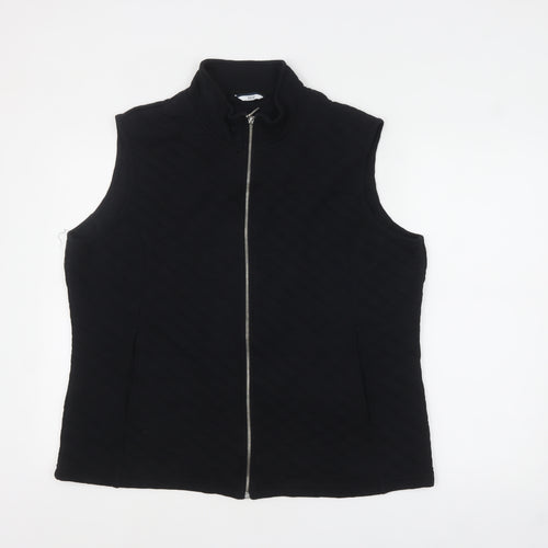 DASH Women's Black Quilted Zip Waistcoat Size 22