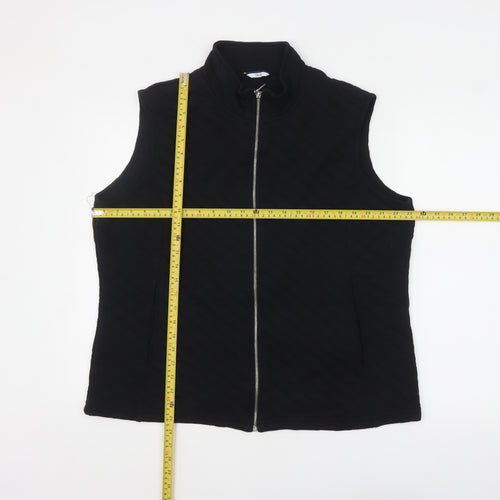 DASH Women's Black Quilted Zip Waistcoat Size 22