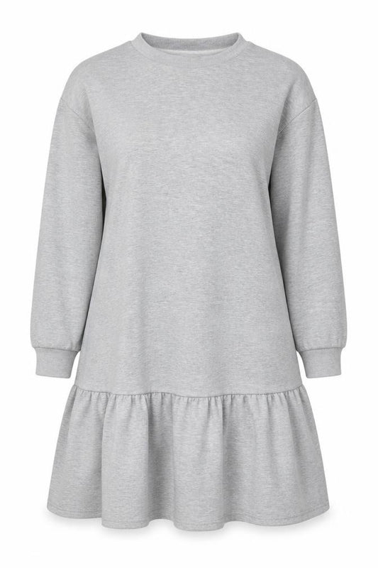Front view of Nutmeg Women Grey, size 16, Long Sleeve Swing Dress