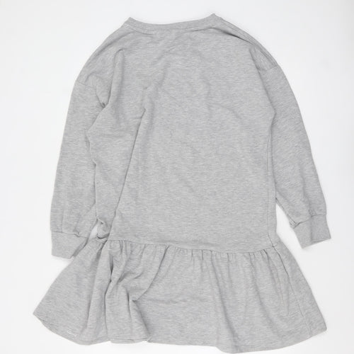 Nutmeg Women Grey Size 16 Long Sleeve Swing Dress