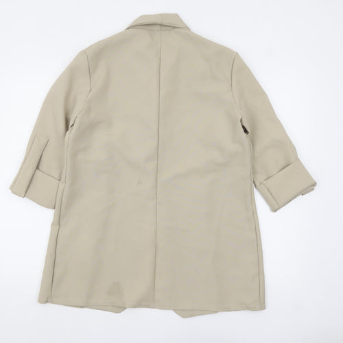 PrettyLittleThing Women Beige Shawl Collar Blazer UK 10 Polyester
