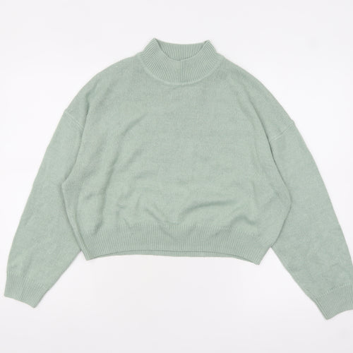 H&M Divided Women’s Green Mock Neck Knit Jumper Size 12