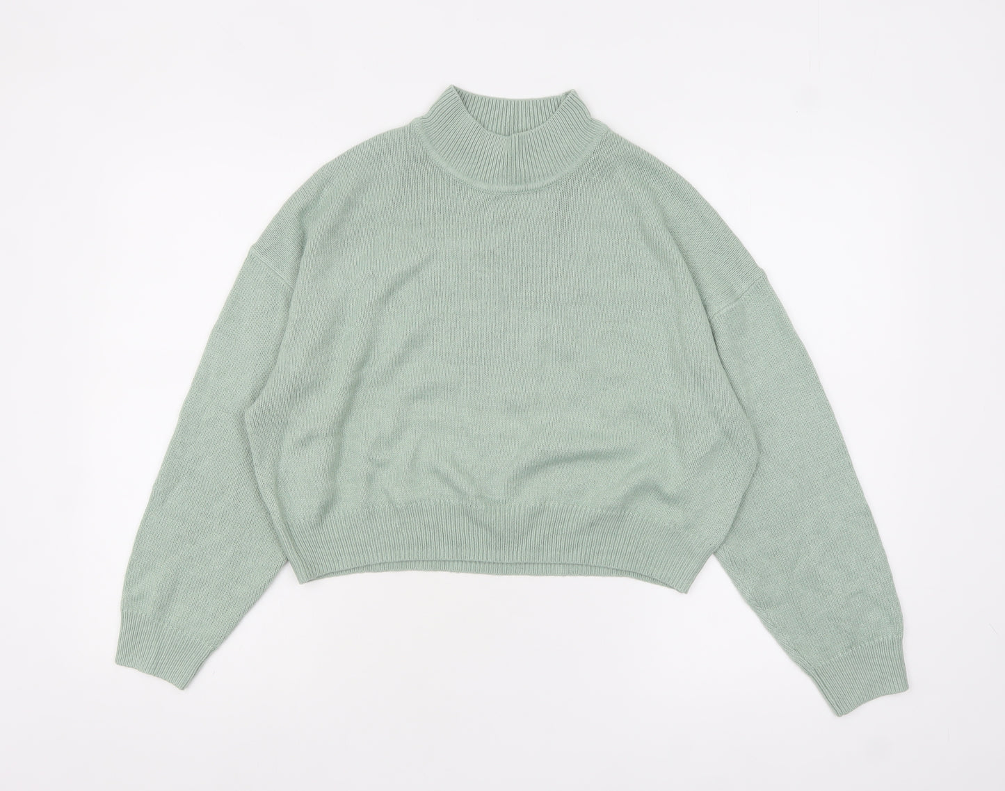 H&M Divided Women’s Green Mock Neck Knit Jumper Size 12