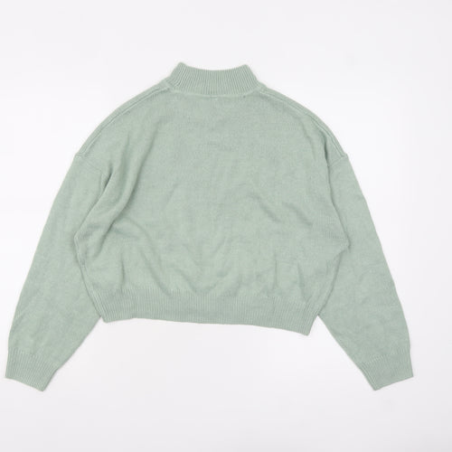 H&M Divided Women’s Green Mock Neck Knit Jumper Size 12