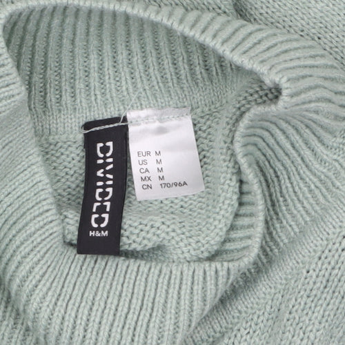 H&M Divided Women’s Green Mock Neck Knit Jumper Size 12