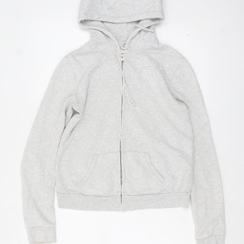 Abercrombie & Fitch Women Grey Full Zip Hoodie Size S Cotton Blend