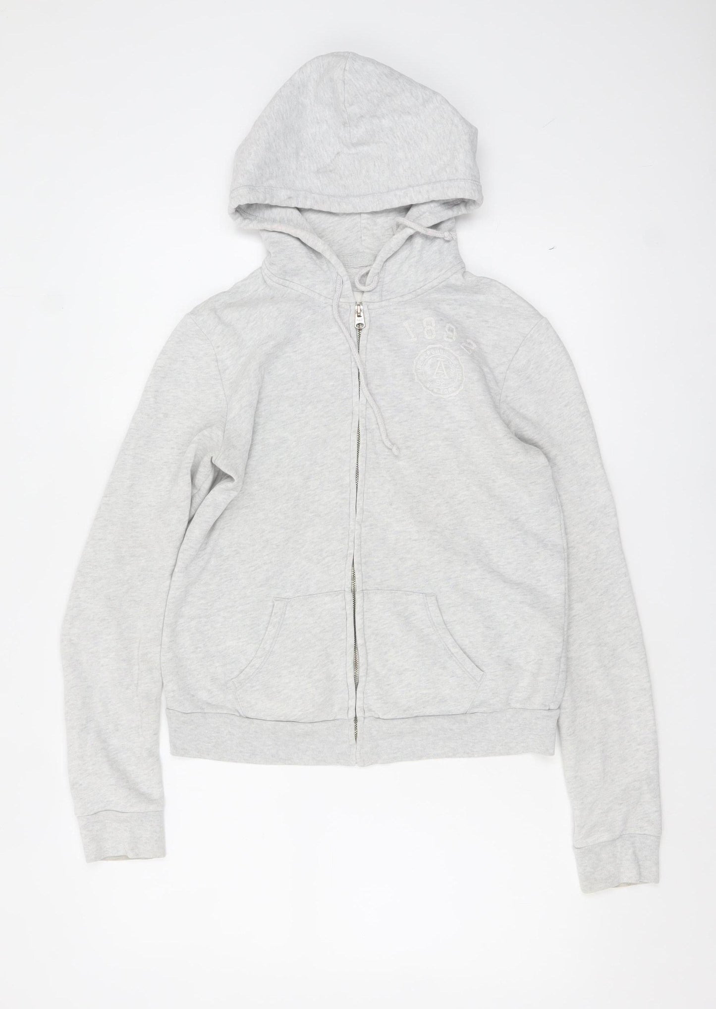 Abercrombie & Fitch Women Grey Full Zip Hoodie Size S Cotton Blend