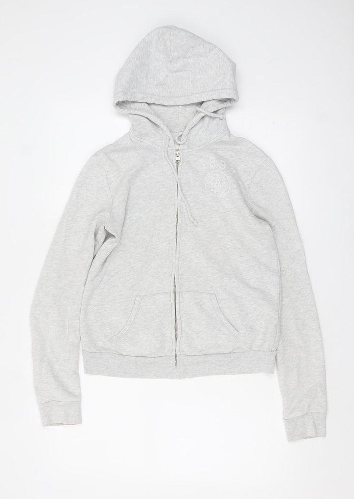 Abercrombie & Fitch Women Grey Full Zip Hoodie Size S Cotton Blend