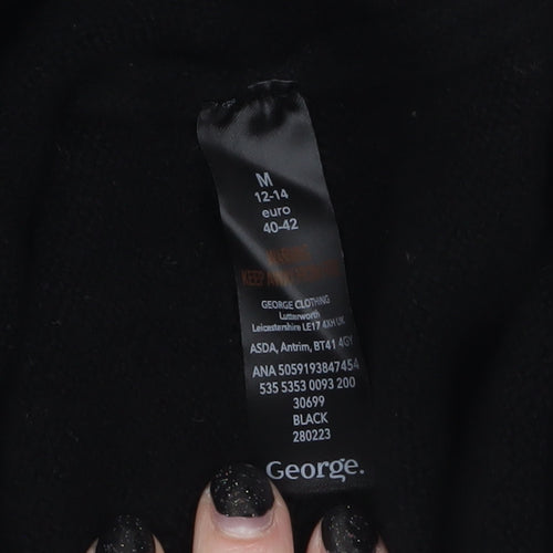 George Women’s Black Roll Neck Jumper Dress Size 12-14