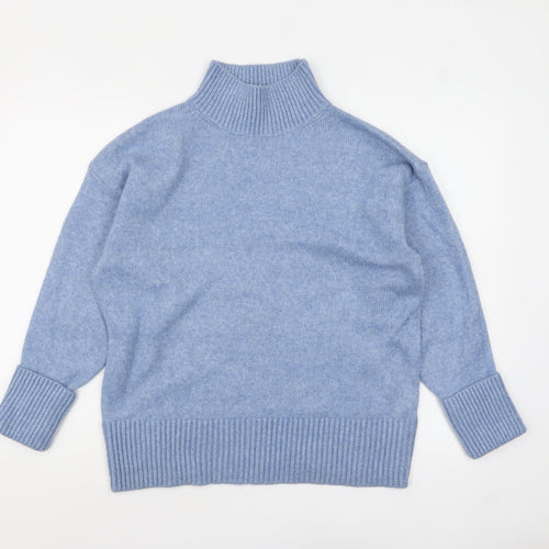 ASOS DESIGN Women's Blue Mock Neck Knit Jumper XS