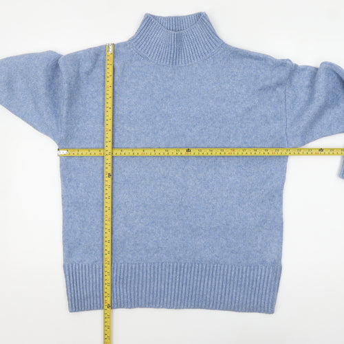 ASOS DESIGN Women's Blue Mock Neck Knit Jumper XS