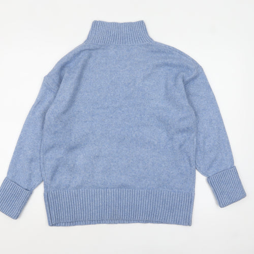 ASOS DESIGN Women's Blue Mock Neck Knit Jumper XS