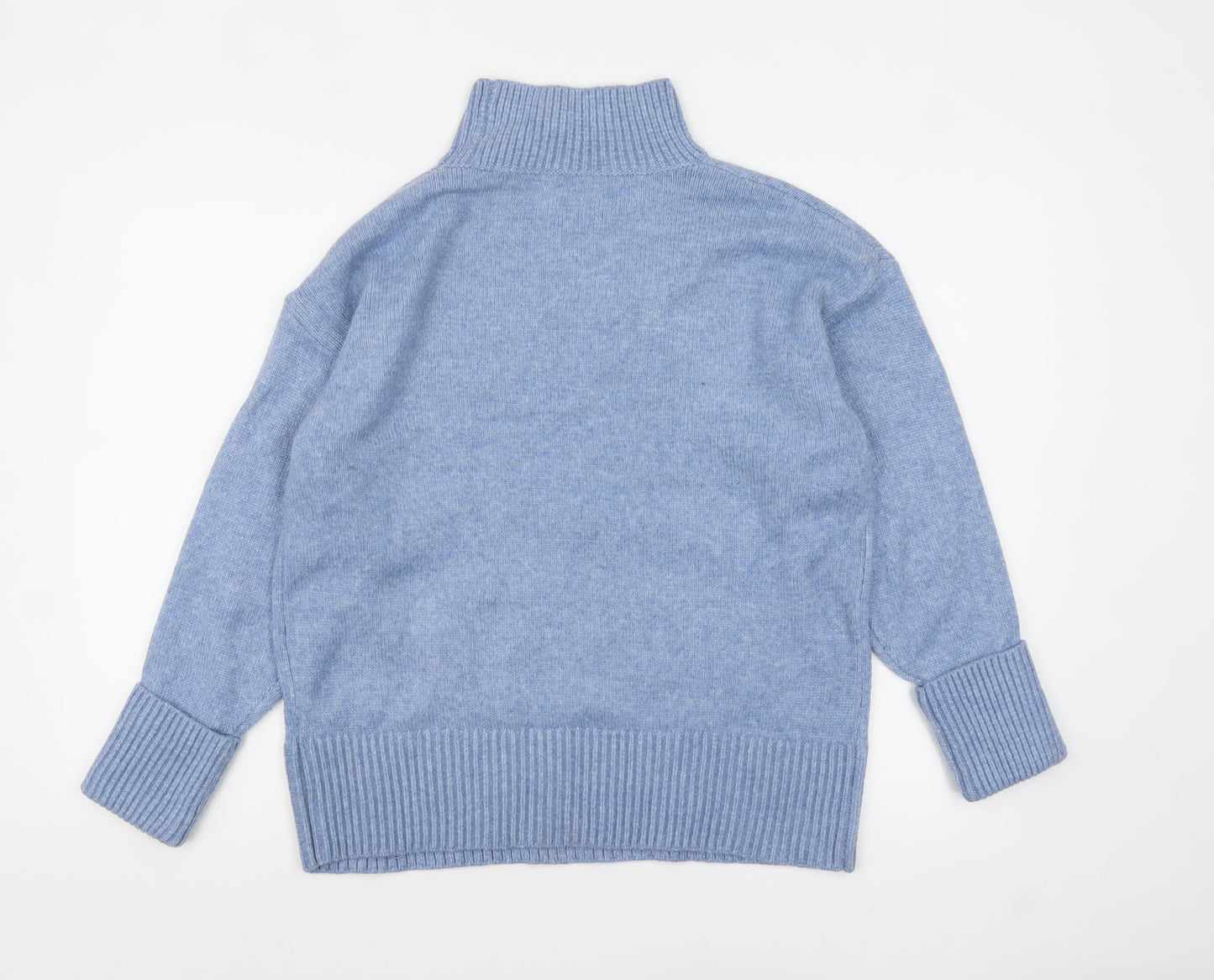 ASOS DESIGN Women's Blue Mock Neck Knit Jumper XS
